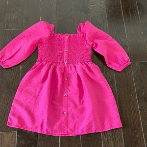 Pink lightweight puff sleeve dress